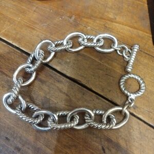 8" Silvertone Link Charm Bracelet
